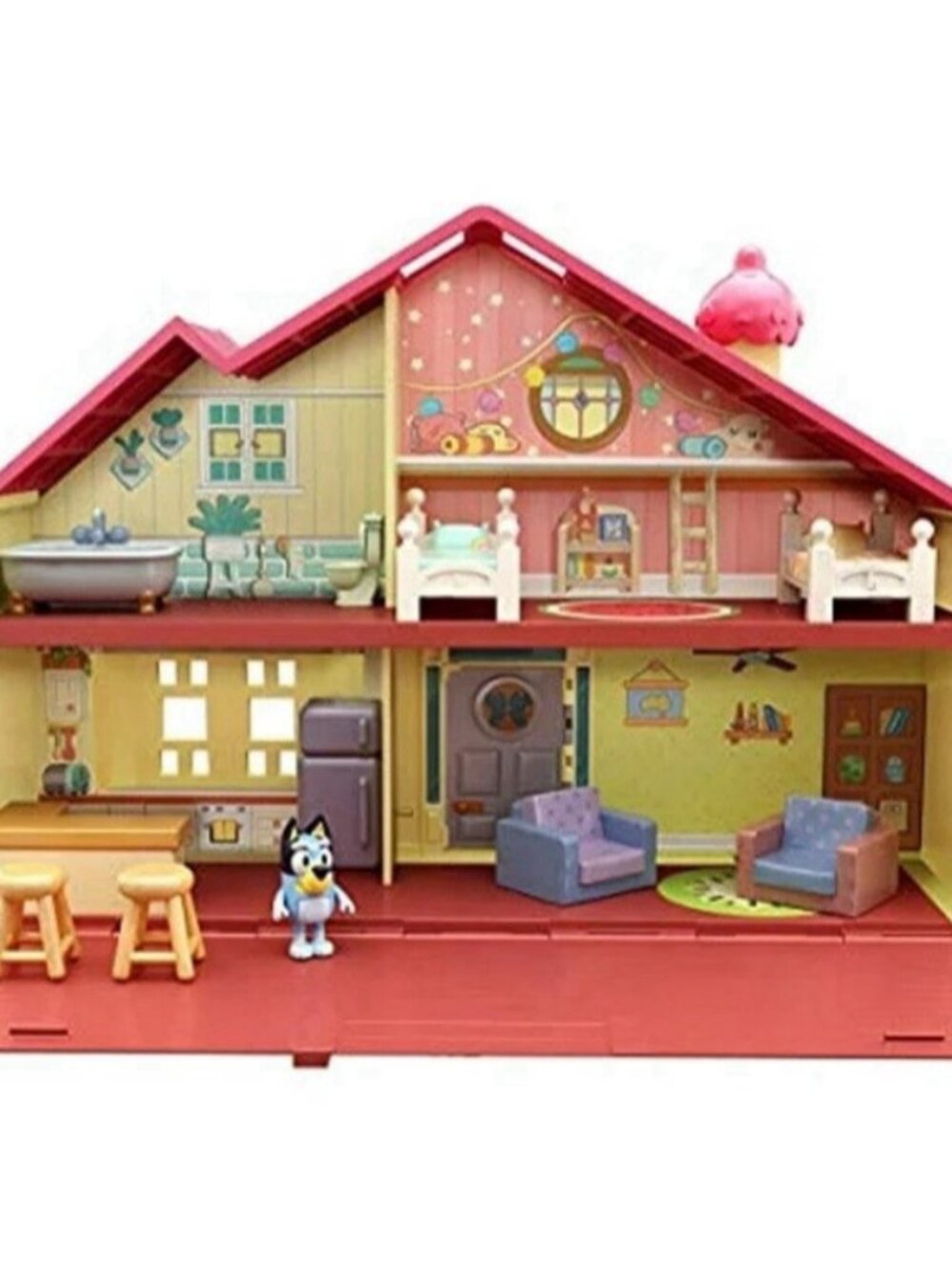 Bluey Family Home Complete! Pack N Go House Playset W/Porch! Dollhouse Furniture